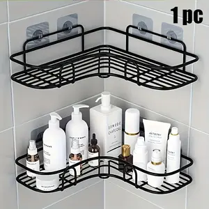 No-Drill Corner Shower Caddy, Rustproof Bathroom Shelf, Adhesive Corner Organizer for Toiletries, Shampoo, Soap & Bathroom Accessories – Maximize Corner Space
