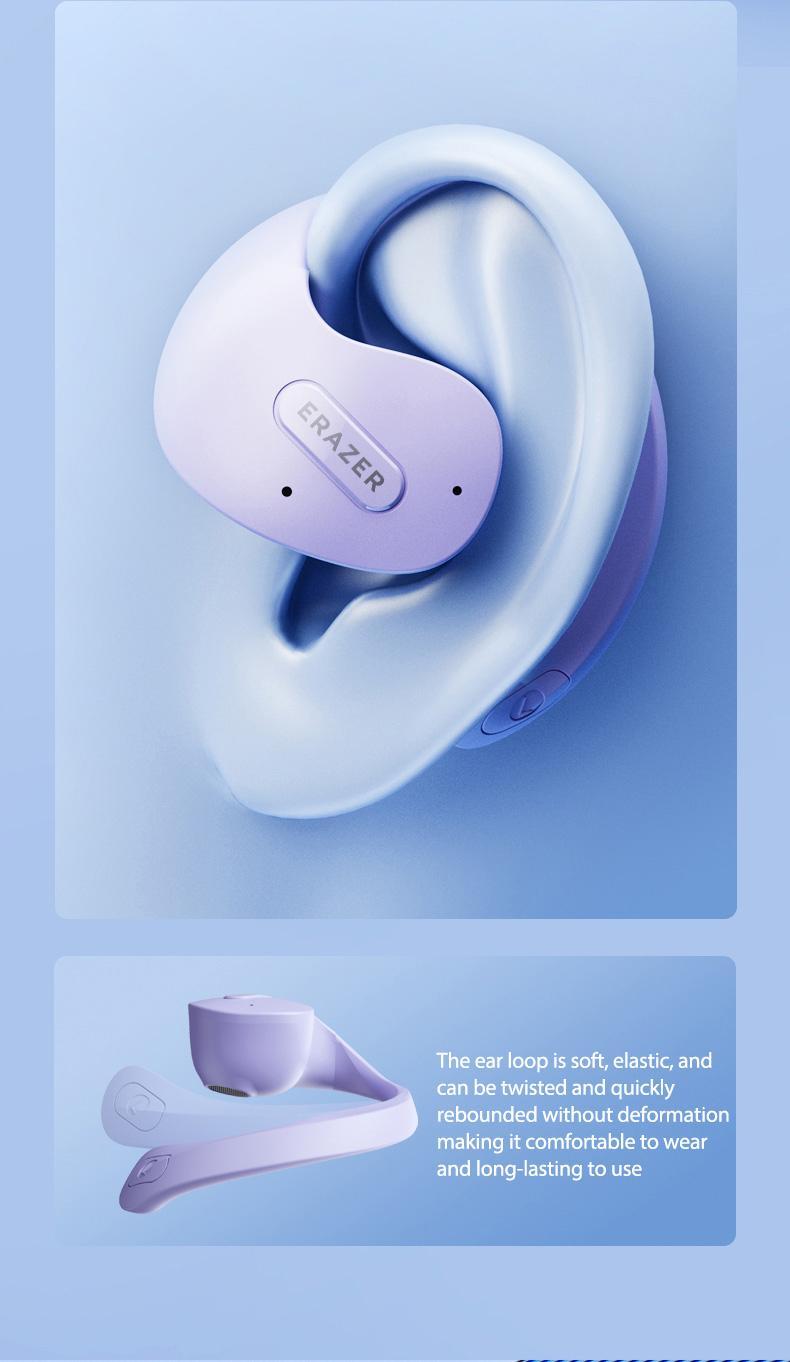 ERAZER X15 Pro Over the Ear Wireless Earbuds – Beige, Black, Purple