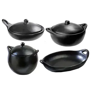 Authentic Chamba Chef's Collection 4-Piece Gift Set - Black Clay Essentials for Braising, Sauteing, Baking & More - Stovetop & Oven Safe – Handmade in Colombia
