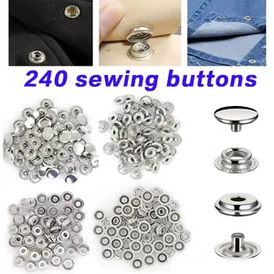 240Pcs 15mm Snap Fasteners Kit, Heavy Duty Snap Fastener Metal Leather Snap Button Press Stud Cap for Leather Marine Boat Canvas Leather Rivet, Silver(4 Components, 60pcs for Each) - Home Improvement.