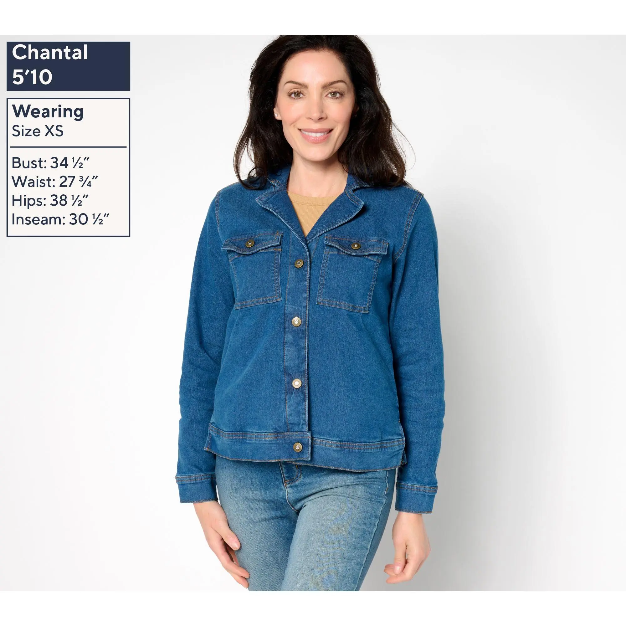 Denim & Co. Adaptive Indigo Classic Stretch Denim Jacket With Pockets
