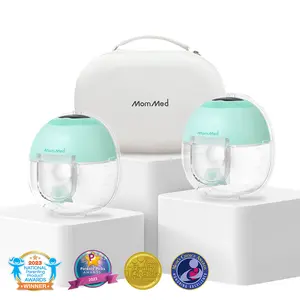 MomMed S33 Luma Built-In Night Light Hands-Free Breast Pump For Night Pumping,Portable Wearable Cordless Breast Pump,Electirc Breast Pump,Breastfeeding Pump with 4 Modes 9 Levels