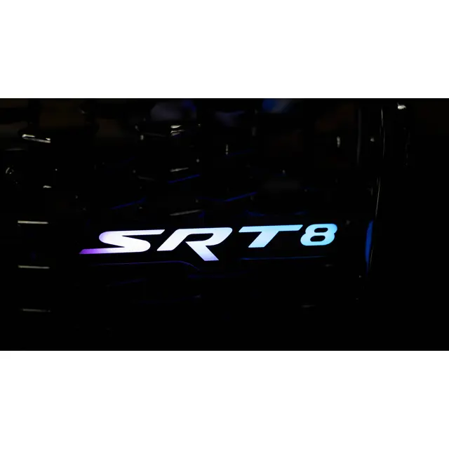 Habibis Carbon RGB Flow Series SRT8 LED Emblem Lights - Waterproof, App Color Control, Remote from Phone, Custom Chase Modes, Bold Look, RGB Colors, Compatible with All Dodge Charger & Challenger SRT8 Models