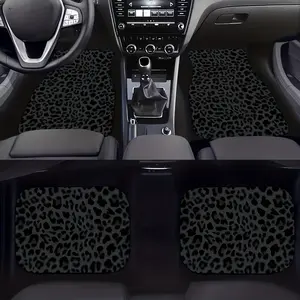 Leopard-print Car Floor Mat, 4 Counts/set Universal Car Interior Decorative Floor Mat, Non-slip Car Floor Mat for Front & Rear Seat Protective, Car Accessories, Floor Mats For Car