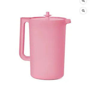 Tupperware Classic 1 Gallon Pitcher with Lid Extra Large Capacity Smart Push Button Lid Comfortable Handle Transparent Material Drinkware Jugs