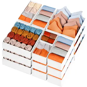 Multi-purpose storage box 15 pieces drawer storage suitable for wardrobe supplies underwear socks space saving design thick fabric safety