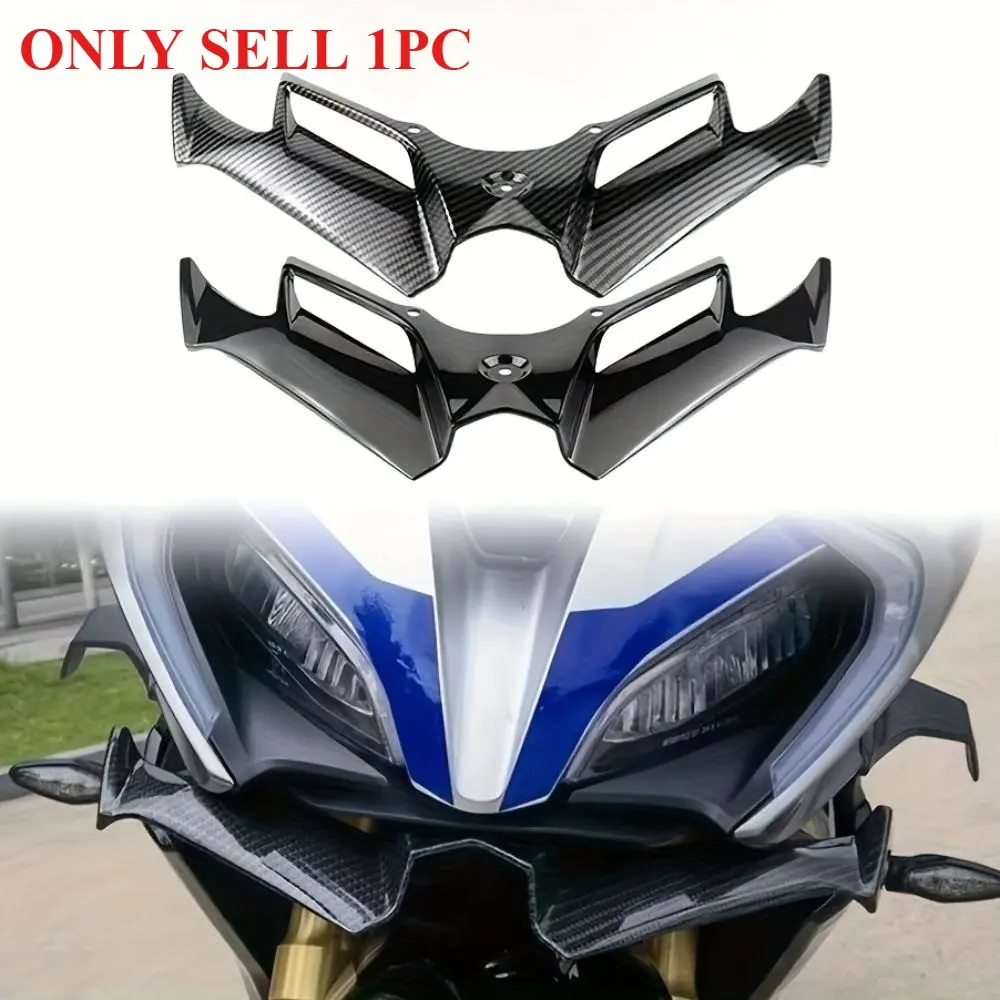 Motorcycle Carbon Fiber Front Cowl Wind Deflector - Aerodynamic Winglet with Radiator Grille for Enhanced Cooling & Airflow, Fits Kawasaki Ninja 250300, Suzuki GSX250R, CFmoto 250SR, Yamaha NMAX 155 High-Performance Motorcycle Parts