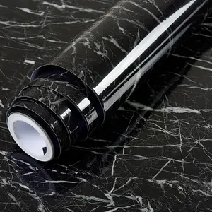15.75 x 78.74 Inches marble pattern self adhesive waterproof sticker used for furniture countertop decoration kitchen bathroom living room renovation easy to apply and clean Bathroom Wallpaper Peel And Stick