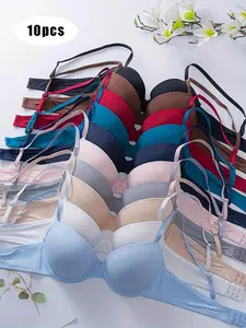 Women's Underwire Bra Set, Medium Support, Casual Fitted Design, Adjustable Buckle Closure, All Season Comfort, Daily Wear Essentials