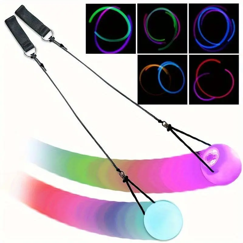 LED Glow Juggling Balls - PVC Material, Rainbow Fade & Strobe Effects, 1pc Set for Beginners & Professionals, Ages 14+