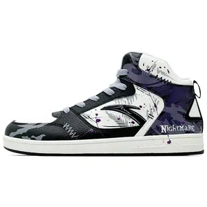 Anta Zero-Feel Panda Sneakers: Graffiti Art, Ink-Splatter Pattern, Matte Texture, Retro Style, Lightweight & Height-Increasing Mid-Top Shoes for Men Verifiable, with credentials and supporting global authentication