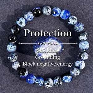 Blue Fire Agate Bracelet for Clarity & Focus - Handmade Healing Crystal for Protection & Memory, Gift for Her/Him, Student Gift, Perfect for Daily Wear, Meditation