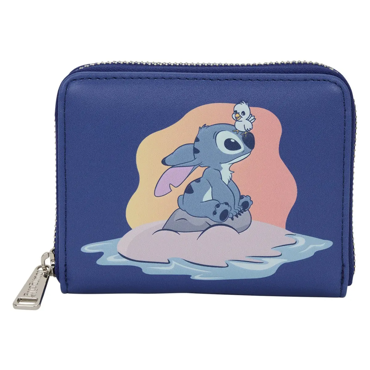 Cute Stitch Print Casual Wallet with Printed Details, Polyurethane Zip-Around with Multiple Card Slots and ID Window, Zipped Closure