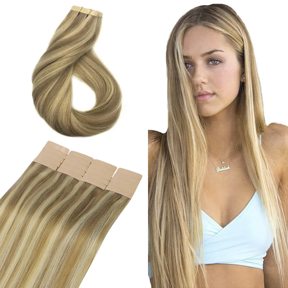 #16/22 Light Blonde Highlighted Golden Blonde