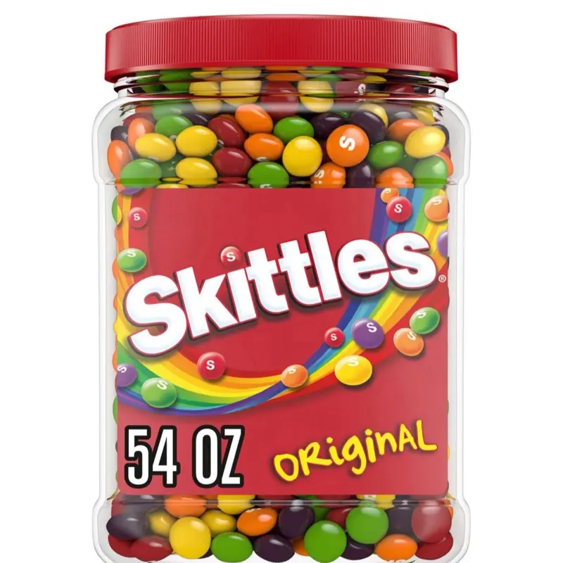 Skittles Original Chewy Candy Bulk Jar 54 Oz Assorted Fruit Flavored Candies in a Large Container Skittles Original Chewy Candy Bulk Jar 54 Oz Assorted Fruit Flavored Candies in a Large Container