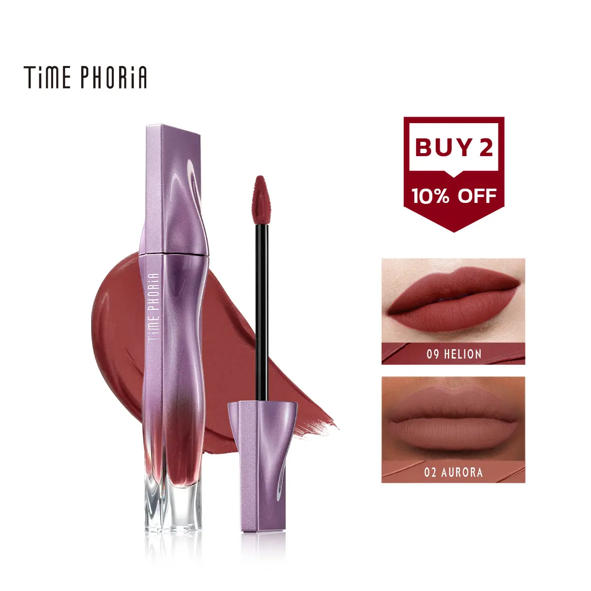 [TIMEPHORIA] Nebula Velvet Lip Cream 4ML - Luxurious Velvet Lipstick Lip Tint Lip Gloss Soft Blurring 12 Hours Comfort Longwear Makeup Cosmetic Blend Glossy Daily Compact,back to school