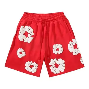 Denim Tears Kapok Foam Print T-Shirt & Sports Shorts / Beach Shorts Casual Set | Unisex Streetwear | Spring-Summer Trendy Look