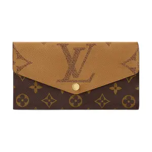 Louis Vuitton Sarah Monogram Reverse Envelope Flap Wallet for Women in Brown and Caramel