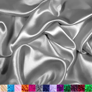 1 Yard to 5 Yards Silk-Like Satin Fabric, 25 Colors, Shiny Soft Imitation Silk, Decorative Craft Material, Perfect for DIY Projects