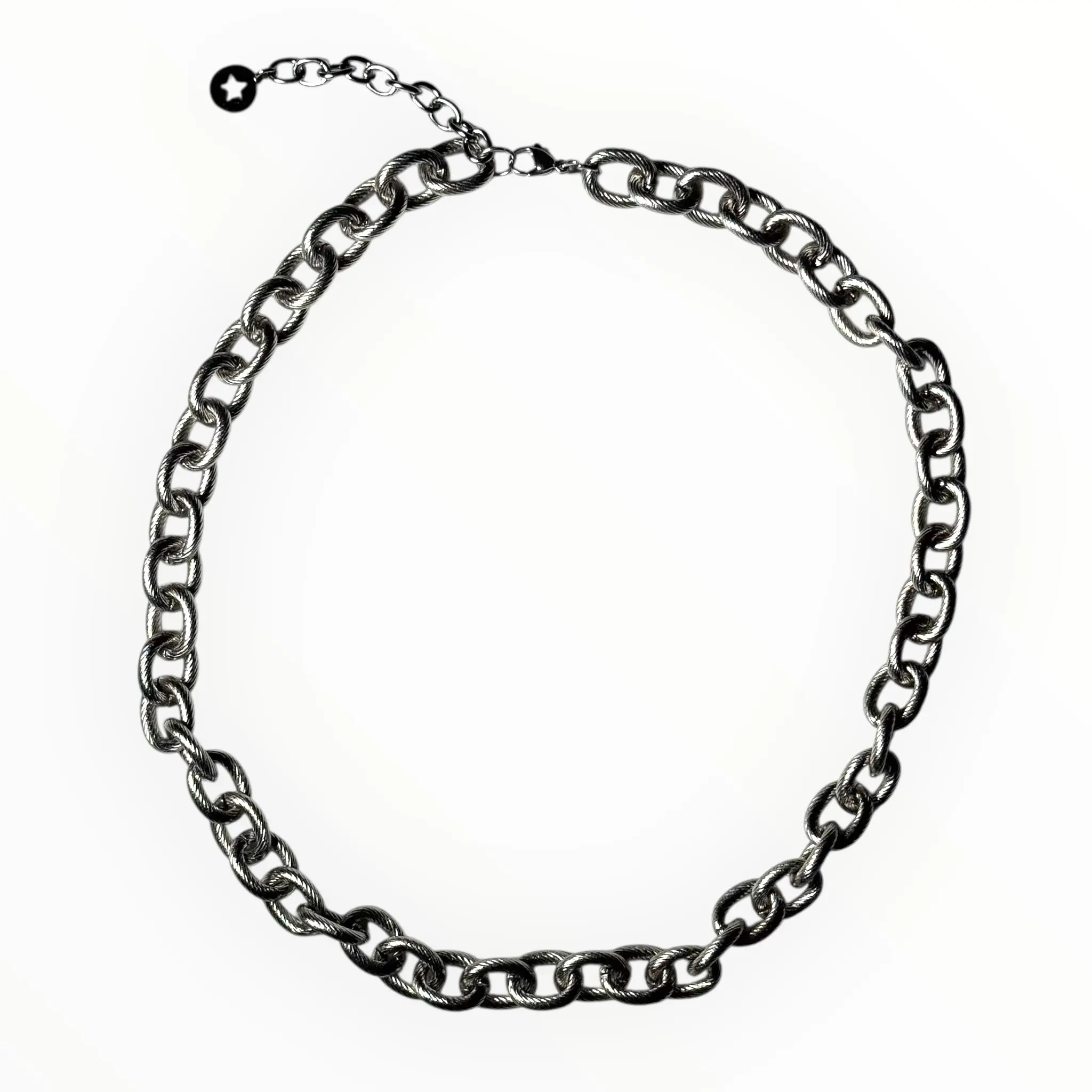 Chrome Chain Chunky Hypoallergenic Tarnish Resistant Unisex Durable Necklace