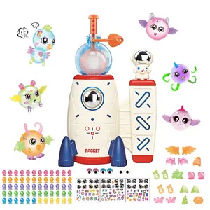 DIY Sticky Balloon With Pump, Re-Usable Decors, Model bouncy balloon kit multiple sculptures for kids toy, 60 Balloons, 100+ Accessories,balloon space rocket toy，diy balloon space rocket how to do，diy balloon space racket instructions，Party fun activities