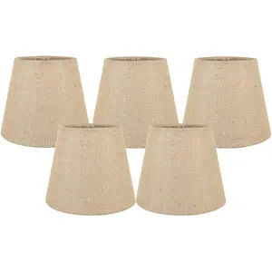 Meriville Burlap Clip On Chandelier Lamp Shades, 4-inch by 6-inch by 5-inch