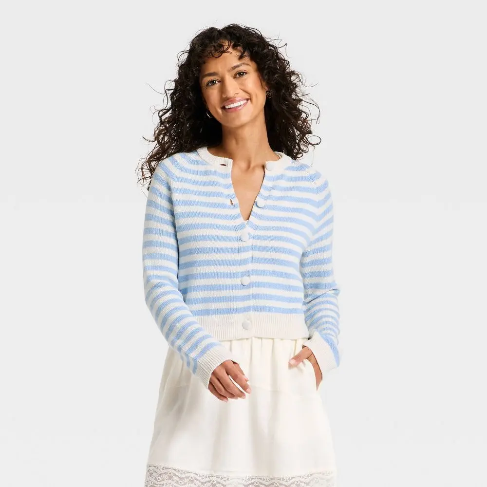 Women's Crewneck Cotton Cardigan - Universal