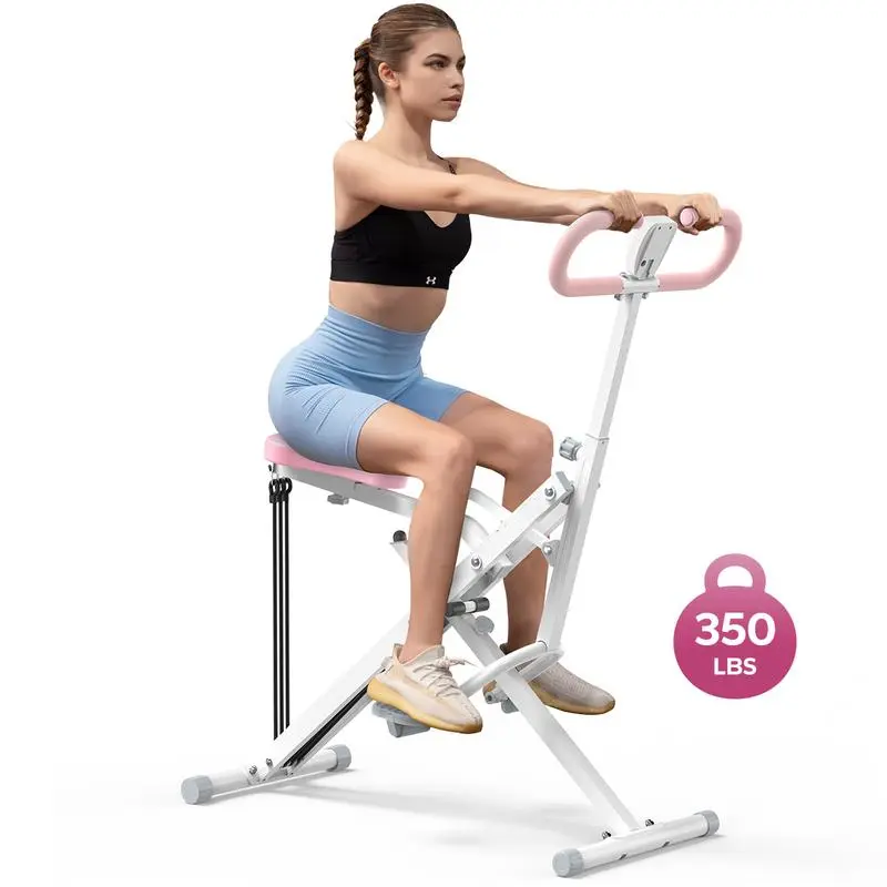 Squat Machine Glutes Workout Adjustable Resistance Foldable Exercise Equipment Leg Exercise Machine, FathersDayGift with 350lbs Weight Capacity, Rowing Machine, OutdoorFun