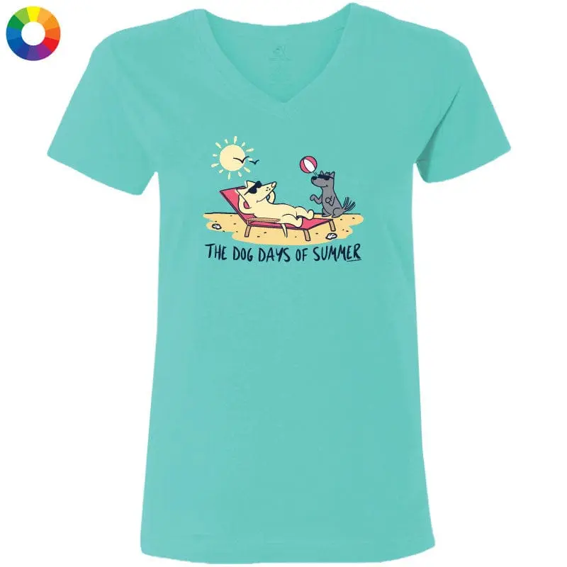 Dog Days of Summer  - Ladies T-Shirt V-Neck