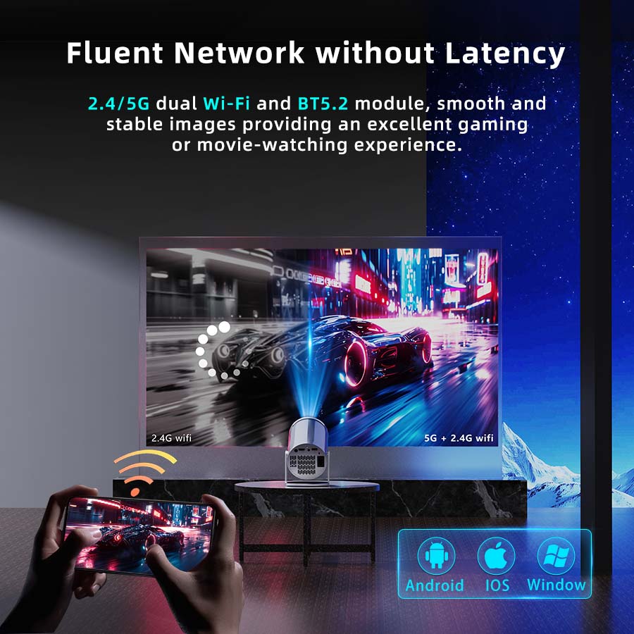 Upgraded Premium Version projector 4k, Android 12.0 & Bluetooth 5.2 smart projector. Features auto keystone correction & manual focus, projector compatible home theater ideal for outdoor travel, home viewing, Fast connection outdoor movie projector. Upgraded Premium Version projector 4k, Android 12.0 & Bluetooth 5.2 smart projector. Features auto keystone correction & manual focus, projector compatible home theater ideal for outdoor travel, home viewing, Fast connection outdoor movie projector.