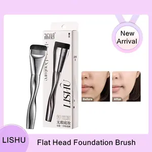 LISHU Flat-head Foundation Brush Ultra-thin Contour Blending Seamless Concealer Facial Mask Brush Beauty Applicator Tool Makeup Blending Brush