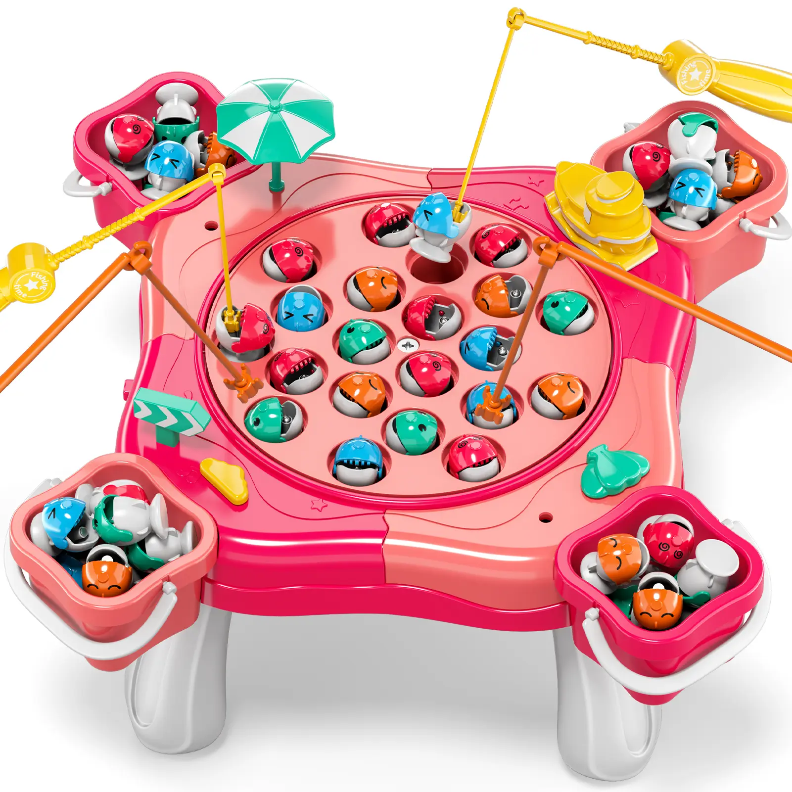 38-Piece Construction Electric Fishing Toy Play Set (HFD022A-12) - BPA-Free, Latex-Free, Fishing Spinning Reel, STEM Educational Toy, Back-to-School Gift, Boosts Child Development, Complies with Safety Standards (Ages 6-8)