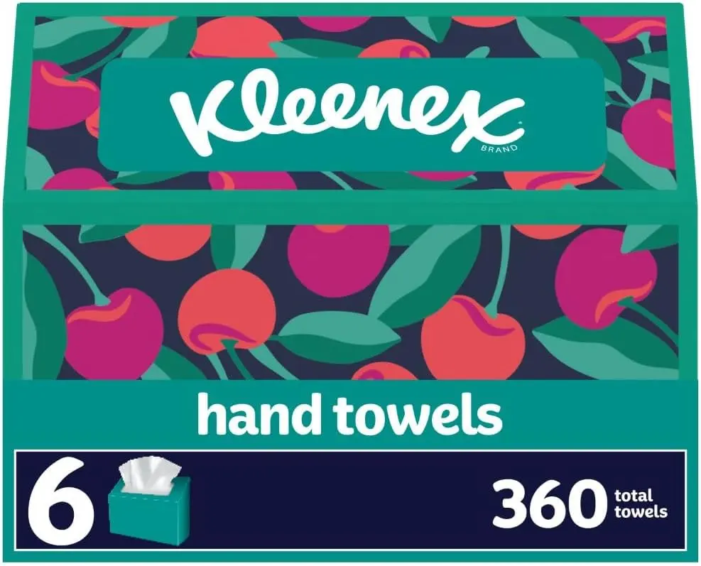 Kleenex Disposable Paper Hand Towels, 6 Boxes, 60 Tissues per Box (360 Total Tissues), Packaging May Vary | 360 Total Tissues