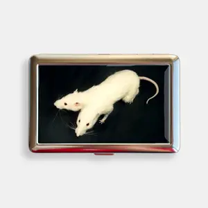Two Headed Rat 100s Cigarrette Case Cig Storage Case Purse Joint Holder Metal Box Wallet Zigarettenetui Unique Gifts Under 100 Dollars