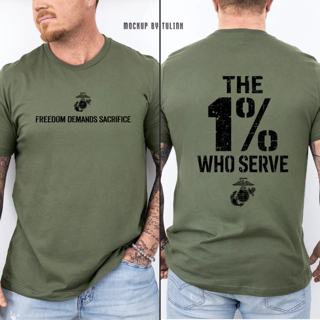The 1% Who Serve USMC Men’s T-Shirt, US Marine Corps Military Apparel, Semper Fi Veteran Gift Shirt, Patriotic Marines Graphic Top, Soft Print Military Pride Tee, Honor Courage Commitment Clothing, Durable Unisex Armed Forces Shirt