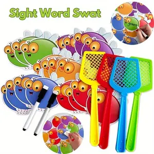 Sight Word Swat Game, 1 Set Reusable Card Games, Visual Stimulation Cards, Phonics Activities, Educational Games, Sight Word Exercises, Math Games, Brain Teasers for Preschool, Perfect Gift for Halloween, Thanksgiving, Christmas