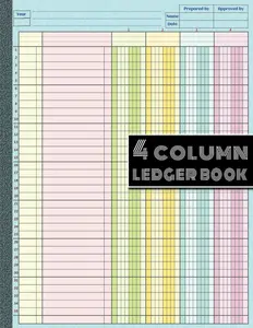 4 Column Ledger Book: Colorful 4 Column Accounting Ledger Book for Small Businesses & Personal Use | Ledger Book for Bookkeeping