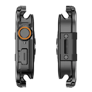 2 in 1 Metal Armor Case Smart Watch Accessories for Apple Watch Series 10-46mm with Back Cover, Military Grade Protection Rugged Protective Bumper Cover for Apple Watch Only 46mm Watch Protector -Black (Watch Not Included)
