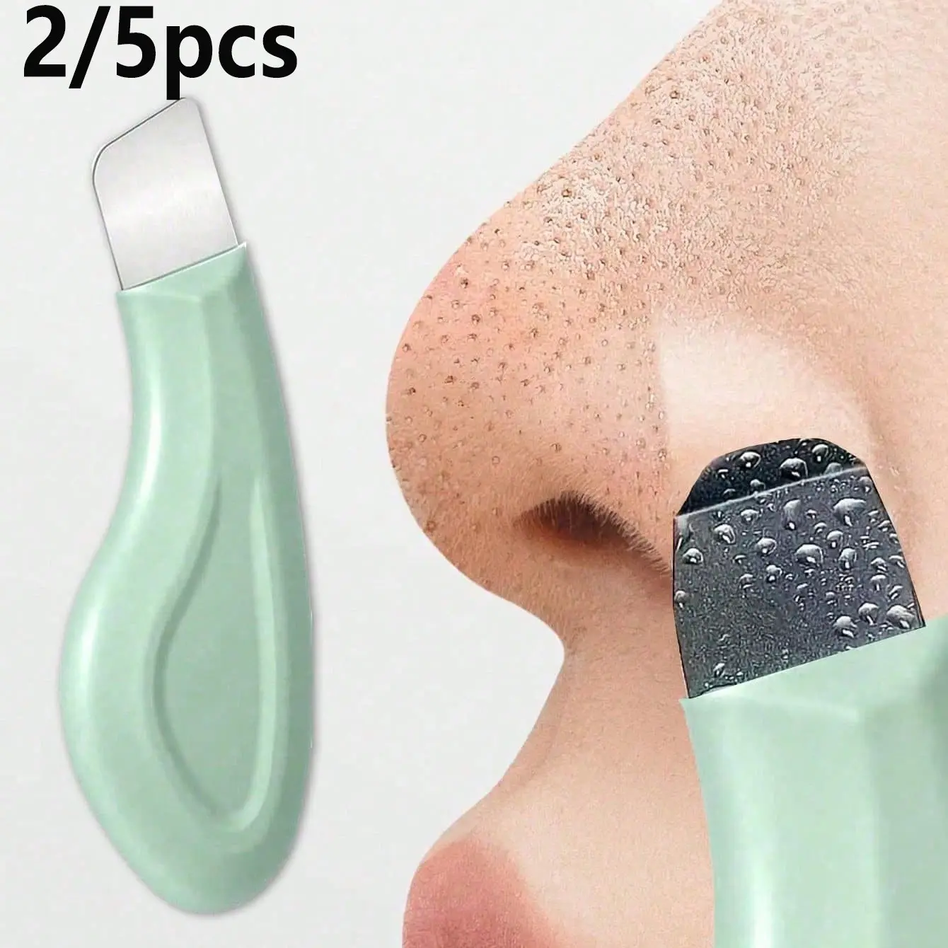 2/5pcs Facial Blackhead Remover Scraper, Gentle Pore Cleanser, Facial Pore Cleaning, Nose Blackhead Removal, Blackhead Removing for Morning Evening Skincare, Makeup Prep, Home Spa, Facial Cleansing Tools, Gift Set