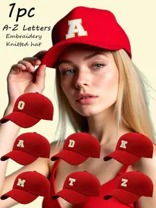 Unisex A-Z Letter Embroidered Baseball Cap, Adjustable Size, Casual Hip-Hop Style, Suitable for All Seasons, Daily Wear, Adjustable Snapback Cap