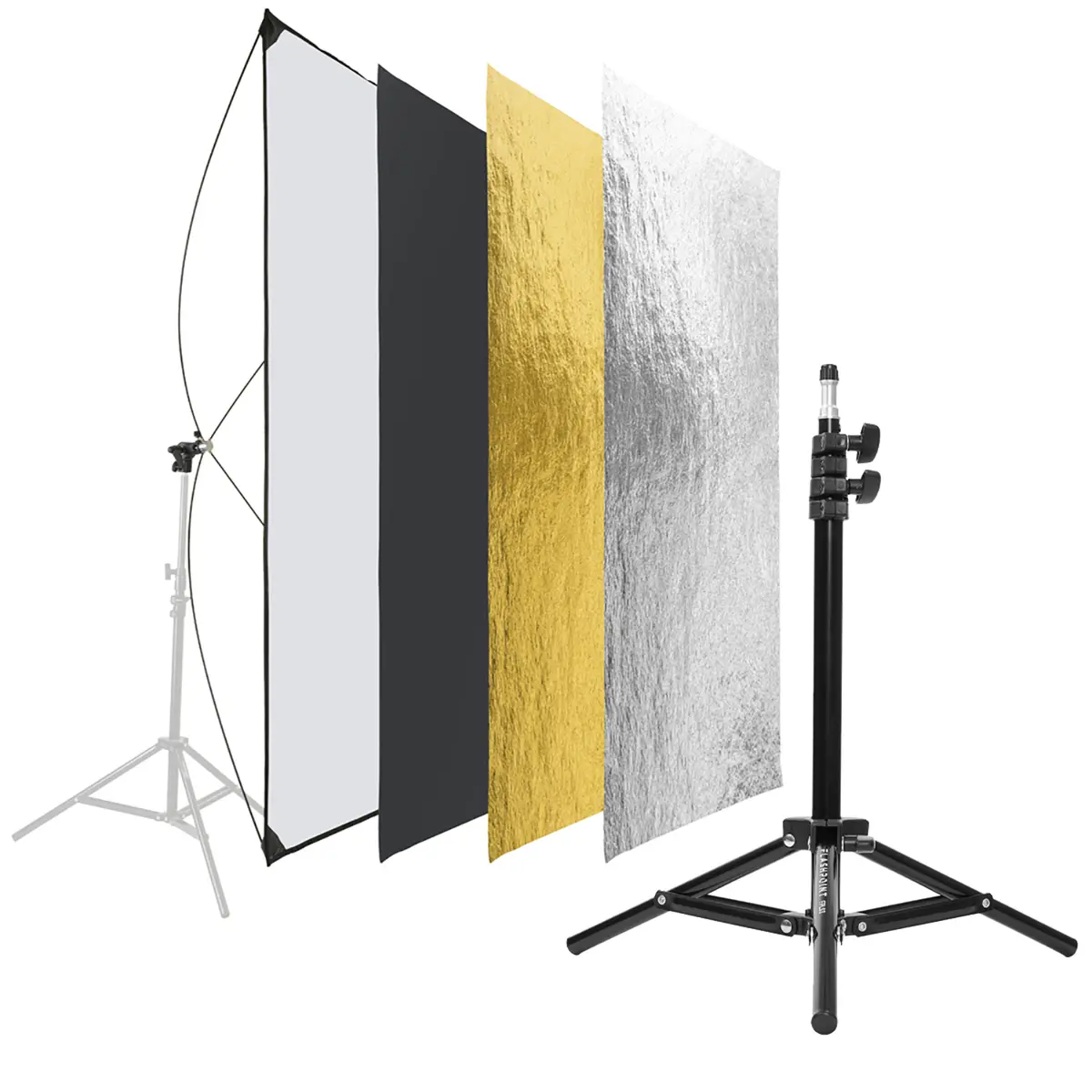 Reflective 35x70" Glow Reflector Panel Kit for Photographers, Bundled with 3.3' Backlight Stand