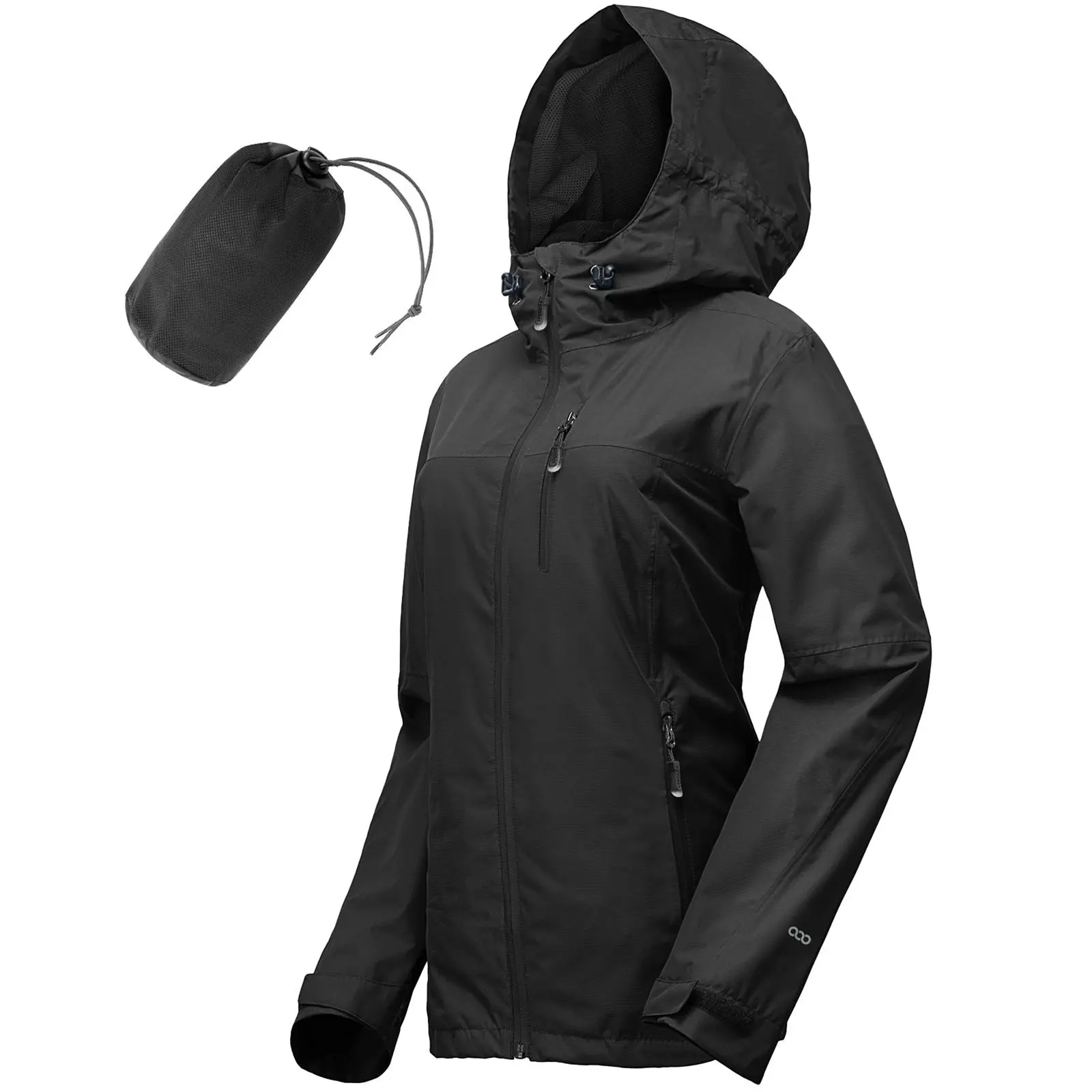 33,000ft Packable Rain Jacket Women Lightweight Waterproof Raincoat with Hood Cycling Bike Jacket Windbreaker, Golf, Casual, Mesh, Drawstring
