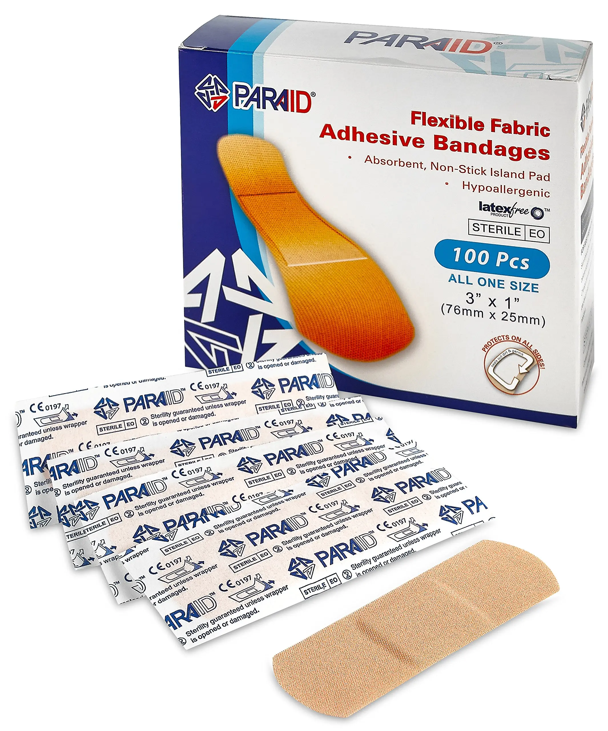 Flexible Fabric Bandages - Flex Fabric Adhesive Bandages Finger-Tip Bandages Knuckles and Thumb Bandages for Finger Care and to Protect Wounds