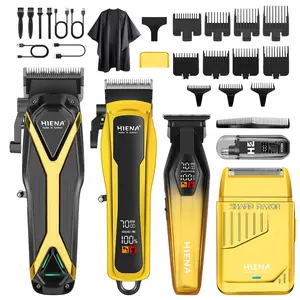 KEMEI Professional Rechargeable Cordless Men's Barber Clippers Set - 5V/1A USB Charging Multi-Tool Kit with ABS-Infused Design, Beard Trimmer, Nose Trimmer, Foil Shaver, Ideal Gift for Outdoor Use