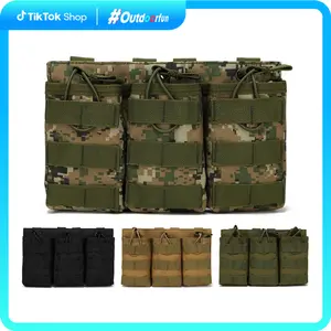 Dealsforyouday Triple Open-Top Magazine Pouch, Fitness Carrier, Nylon Airsoft Magazine Pouch Holder, Gear