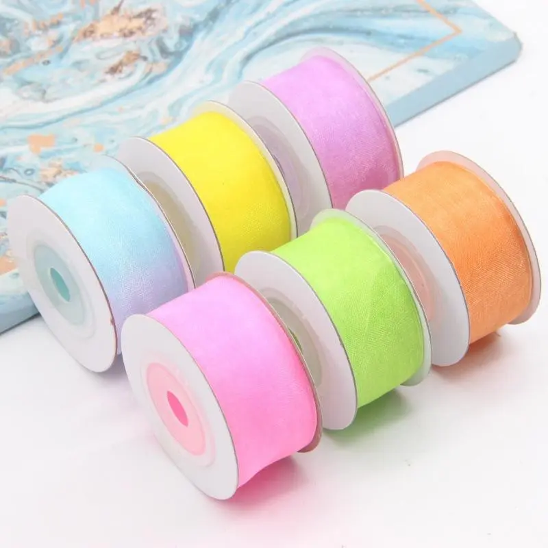 Sheer Ribbon Organza Ribbon 1 Inch X 10 Yards, Generous Length, Decorative Sheer Chiffon Ribbon for Gift Wrapping, Wedding Bouquets, DIY Crafts