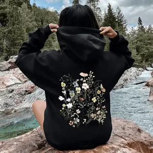 Delicate Pressed Wildflowers Hoodie Dandy Hoodie Hoodied Cotton All Fit Hoodied Lightweight Cotton