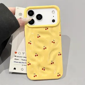 Textured Meteorite Cherry Case  Premium Protection + Irresistible Style!​ Phone Case with Lens Guard, Full - Coverage Drop Protection con iPhone 17/16/15/14/13/12 Pro Max/XS