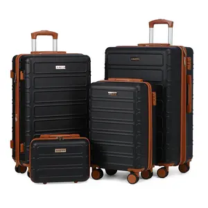 AAIVV 4 PCS Luggage Sets, Expandable ABS Travel Suitcase Set with Double Spinner Wheels, TSA Lock Hardshell Durable Traveling Bag Luggage Sets (13/20/26/28in) Gift for Back to School