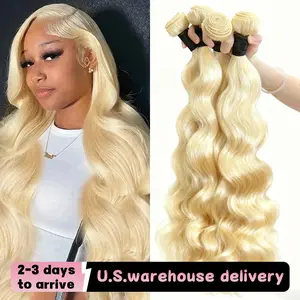 【Hot】JOPEAR 30 Inch Blonde 613 Body Wave Bundles 100% Human Hair 16A Brazilian Virgin Weave Bundles of Human Hair 1 3 4 Bundles Colored Raw Hair Extensions #Summer